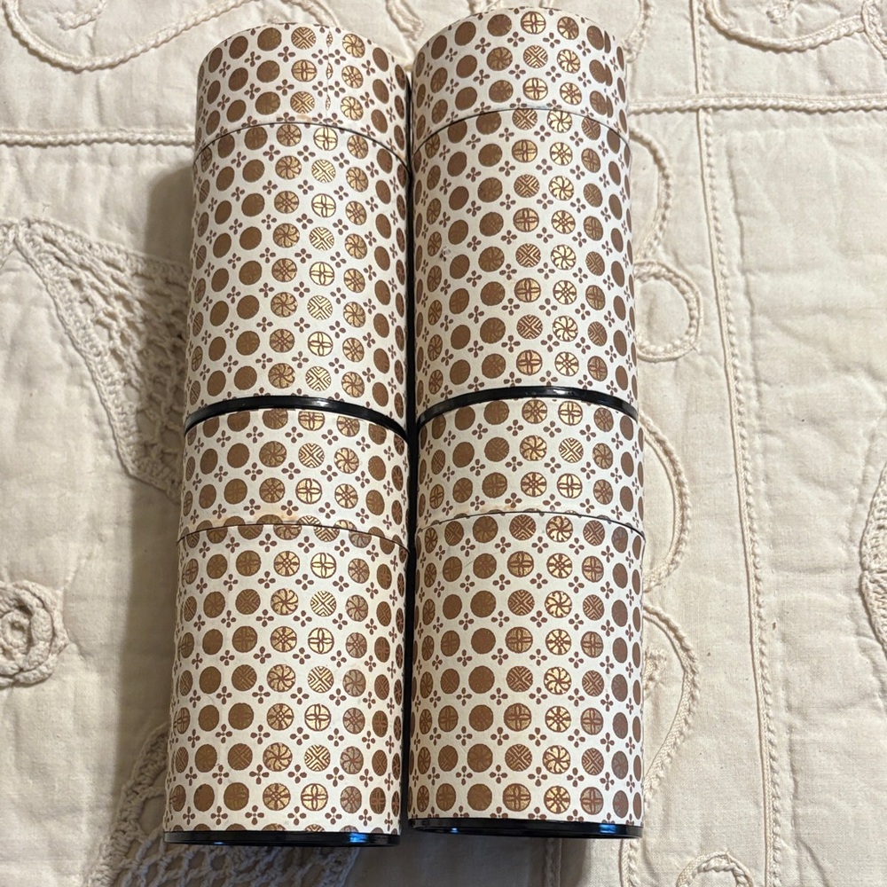 Teavana Brown and White Patterned Tea Canisters 4
